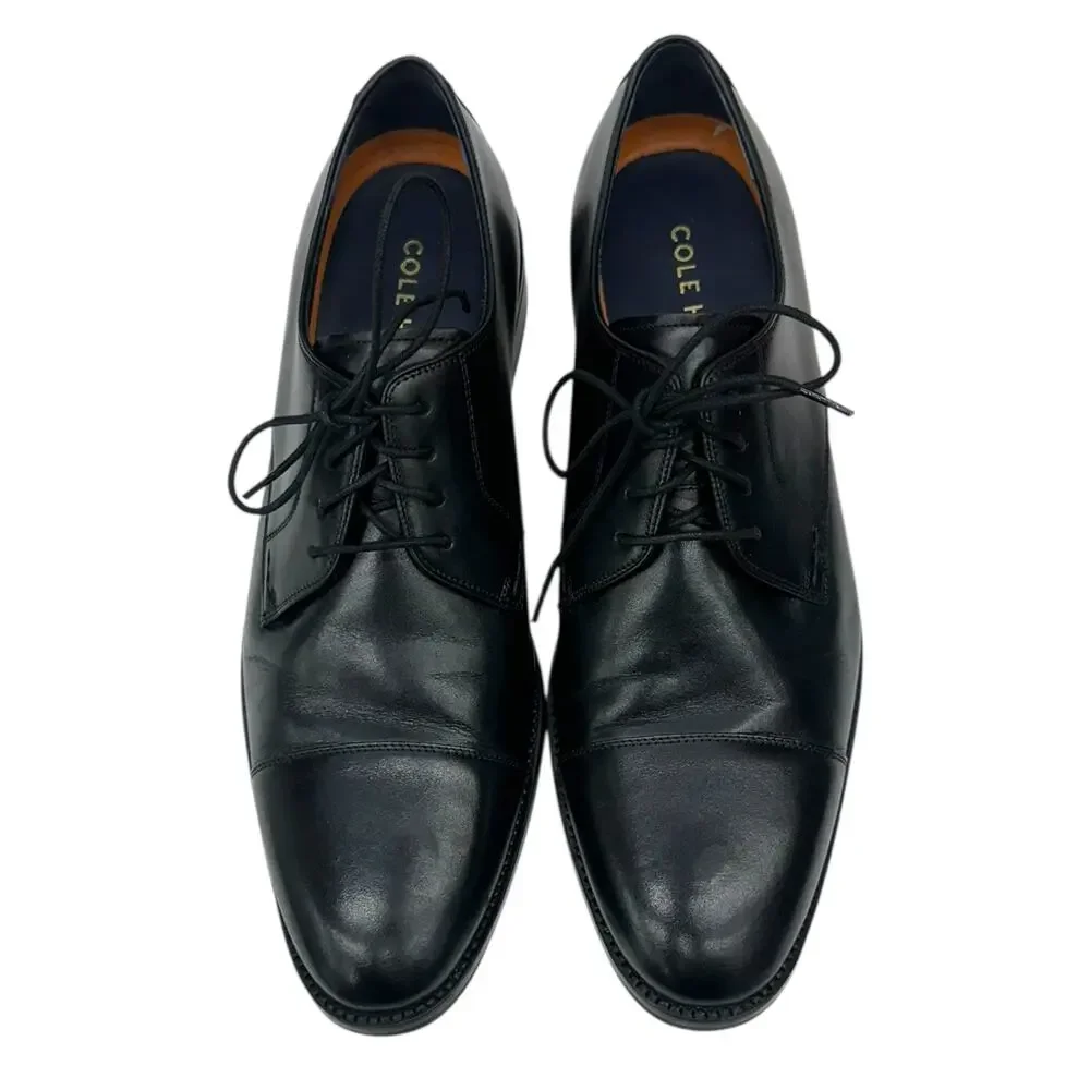 Cole Haan Lenox Hill Cap Toe Oxford Men's 11 Black Leather Dress Shoe C11630